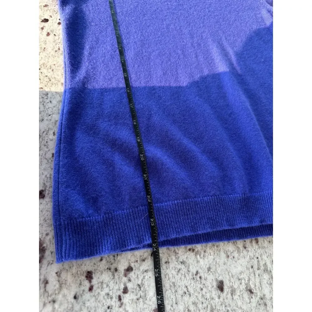 C By Bloomingdales 100% Cashmere V-Neck Vibrant Royal Blue Shade Sweater Sz M